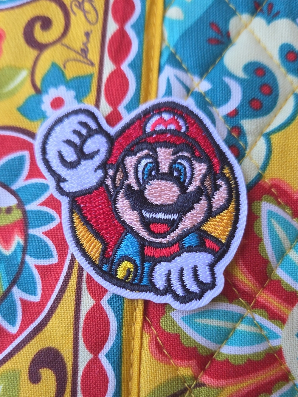 Nintendo Embroidered Mario Patch in Red, Blue & Yellow